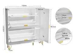 Sapateira Moderna Branco com Armazenamento Regulável e Design Antiderrapante – Estilo Luxo Leve