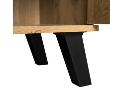 Sapateira moderna com 5 compartimentos, armário de armazenamento com 2 portas, cor madeira