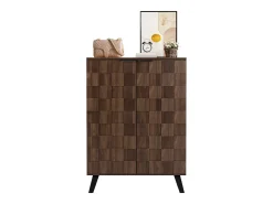 Sapateira moderna com 5 compartimentos em madeira escura - 80 x 35,5 x 110 cm - aglomerado - cor natural escura