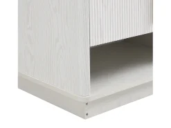 Sapateira moderna com 2 portas e compartimento aberto - 60 x 40 x 61 cm - puxadores dourados - MDF - branca