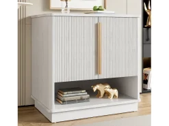 Sapateira moderna com 2 portas e compartimento aberto - 60 x 40 x 61 cm - puxadores dourados - MDF - branca
