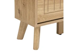 Sapateira moderna com espelho e portas de abrir + prateleira - 110 x 24 x 137,5 cm - MDF - cor natural