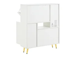 Sapateira moderna com frentes brilhantes, portas de prateleiras ajustáveis, LEDs coloridos, branco