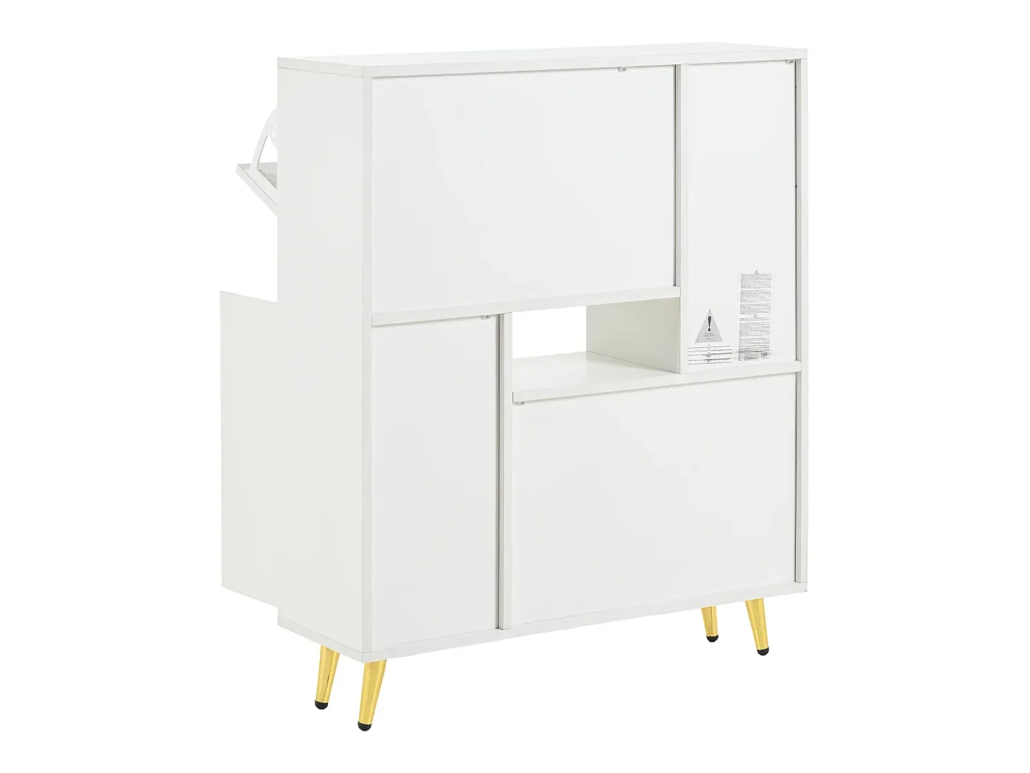 Sapateira moderna com frentes brilhantes, portas de prateleiras ajustáveis, LEDs coloridos, branco