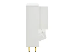Sapateira moderna com frentes brilhantes, portas de prateleiras ajustáveis, LEDs coloridos, branco