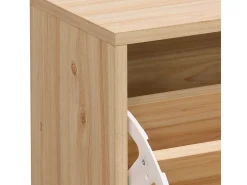 Sapateira moderna em melamina de pinho e rattan, 60x82x24 cm