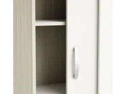 Sapateira multiuso com portas de correr, branco e carvalho, 106 x 68 x 33 cm
