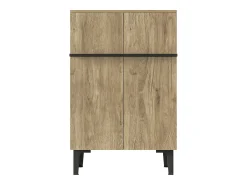 Sapateira na cor madeira com 2 portas - prateleiras ajustáveis ​​​​60 × 34,5 x 95 cm