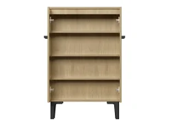 Sapateira na cor madeira com 2 portas - prateleiras ajustáveis ​​​​60 × 34,5 x 95 cm