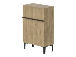 Sapateira na cor madeira com 2 portas - prateleiras ajustáveis ​​​​60 × 34,5 x 95 cm