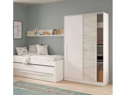 Sapateira Nano 2 Portas Carvalho Shannon e Branco Pérola 91x54x24 cm