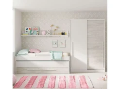 Sapateira Nano 2 Portas Carvalho Shannon e Branco Pérola 91x54x24 cm