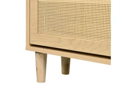 Sapateira natural clara com 4 portas, puxadores em metal 100x25x90,3cm