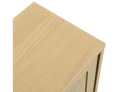 Sapateira natural clara com 4 portas, puxadores em metal 100x25x90,3cm