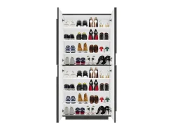 Sapateira Orfeo, Armário multiuso com 4 portas articuladas, Sapateira de entrada, 100% Fabricado na Itália, 81x38h167 cm, Ardósia