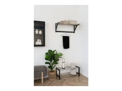 Sapateira Padova, Preto, 78x34x32 cm, Kendra Home