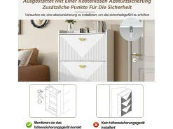 Sapateira para hall de entrada - 70 x 30 x 120 cm - com 3 portas basculantes - MDF - branca