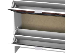 Sapateira para malas 3 portas com estampa branca moderna 117x60x24 cm