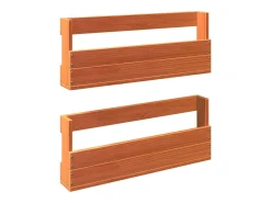 Sapateira parede 2 pcs 59x8,5x23,5cm pinho maciço castanho cera PT160736