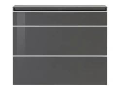 Sapateira Piero, Armário multiuso com 2 portas e 1 porta basculante, Sapateira de entrada, 100% Fabricado na Itália, 120x27h108 cm, Antracite brilhante