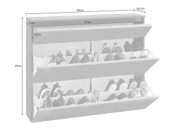 Sapateira Piero, Armário multiuso com 2 portas e 1 porta basculante, Sapateira de entrada, 100% Fabricado na Itália, 120x27h108 cm, Antracite brilhante
