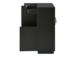 Sapateira preta com iluminação LED - Sapateira com 3 portas e 1 gaveta - prateleiras ajustáveis