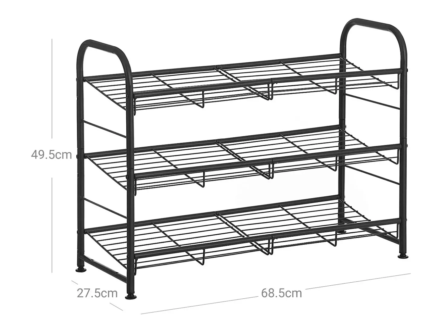 Sapateira preta 68,5x27,5x49,5 cm