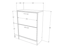 Sapateira Rin, 2 portas, branco, 63 x 30 x 85 cm