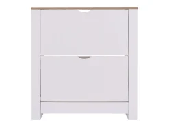 Sapateira Tivoli com 2 gavetas dobráveis, melamina branca, 81x74x24 cm