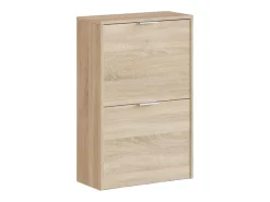 Sapateira Valdosta, Sapateira economizadora de espaço com 2 portas, Sapateira de entrada, Armário sapateira, 50x22h76 cm, Carvalho