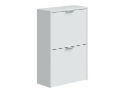 Sapateira Valdosta, Sapateira economizadora de espaço com 2 portas, Sapateira de entrada, Armário sapateira, 50x22h76 cm, Branco