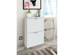 Sapateira Valdosta, Sapateira economizadora de espaço com 2 portas, Sapateira de entrada, Armário sapateira, 50x22h76 cm, Branco