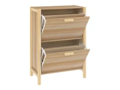 Sapateira VidaXL em Madeira de Engenharia 57,5x33x80 cm Natural