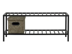 Sapateira Vita, Preto, 34x79x32 cm, Kendra Home