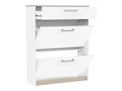 Sapateira Watson Hallway 2 portas 1 gaveta branco fosco e carvalho Kronberg 79,6x102,4x29 cm