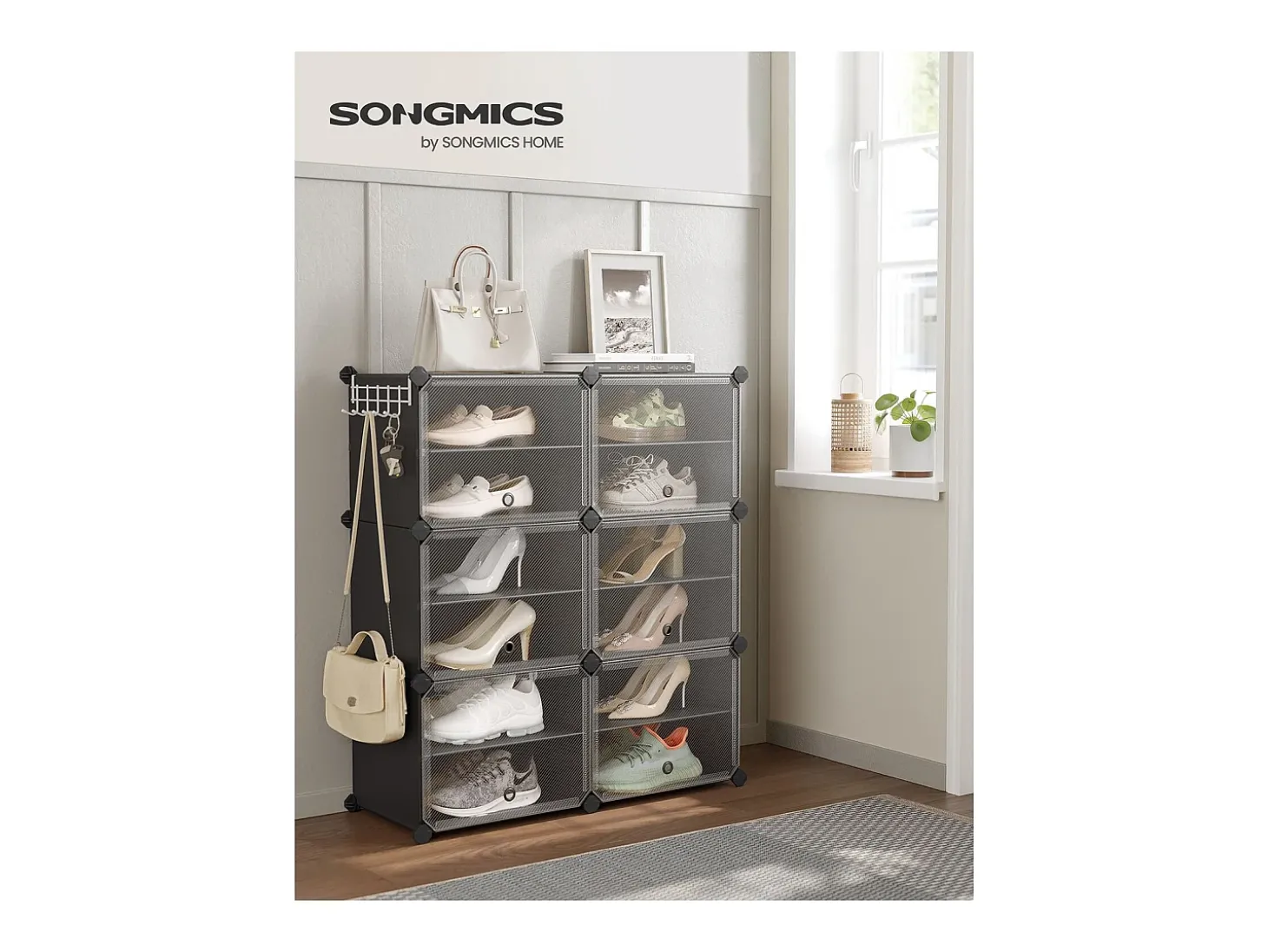 Sapateira 82x32x92 cm preta