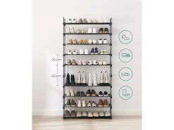 Sapateira 30x94x206 cm Preto