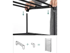 Sapateira 30x94x206 cm Preto