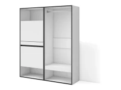 Sapateira, 120x35x145cm, Para quarto, dormitório, Roupeiro aberto, Branco