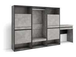 Sapateira, 250x35x145cm, Para quarto, dormitório, Roupeiro aberto, Toucador, Cimento