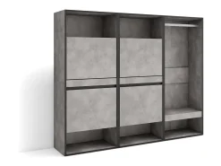 Sapateira, 180x35x145cm, Para quarto, dormitório, Roupeiro aberto, Cimento