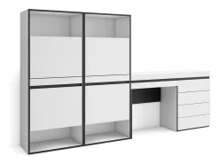 Sapateira, 247x35x145cm, Para quarto, dormitório, Cómoda, Toucador, Branco