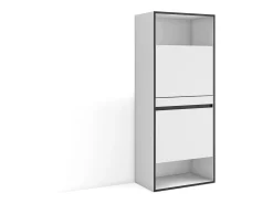 Sapateira, 60x35x145cm, Para quarto, dormitório, Armário de Sapatos, Branco