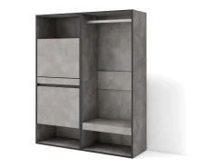 Sapateira, 120x35x145cm, Para quarto, dormitório, Roupeiro aberto, Cimento