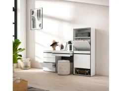 Sapateira, 187x35x145cm, Para quarto, dormitório, Cómoda, Toucador, Branco
