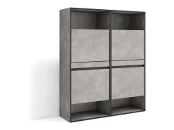 Sapateira, 120x35x145cm, Para quarto, dormitório, Armário de Sapatos, Cimento