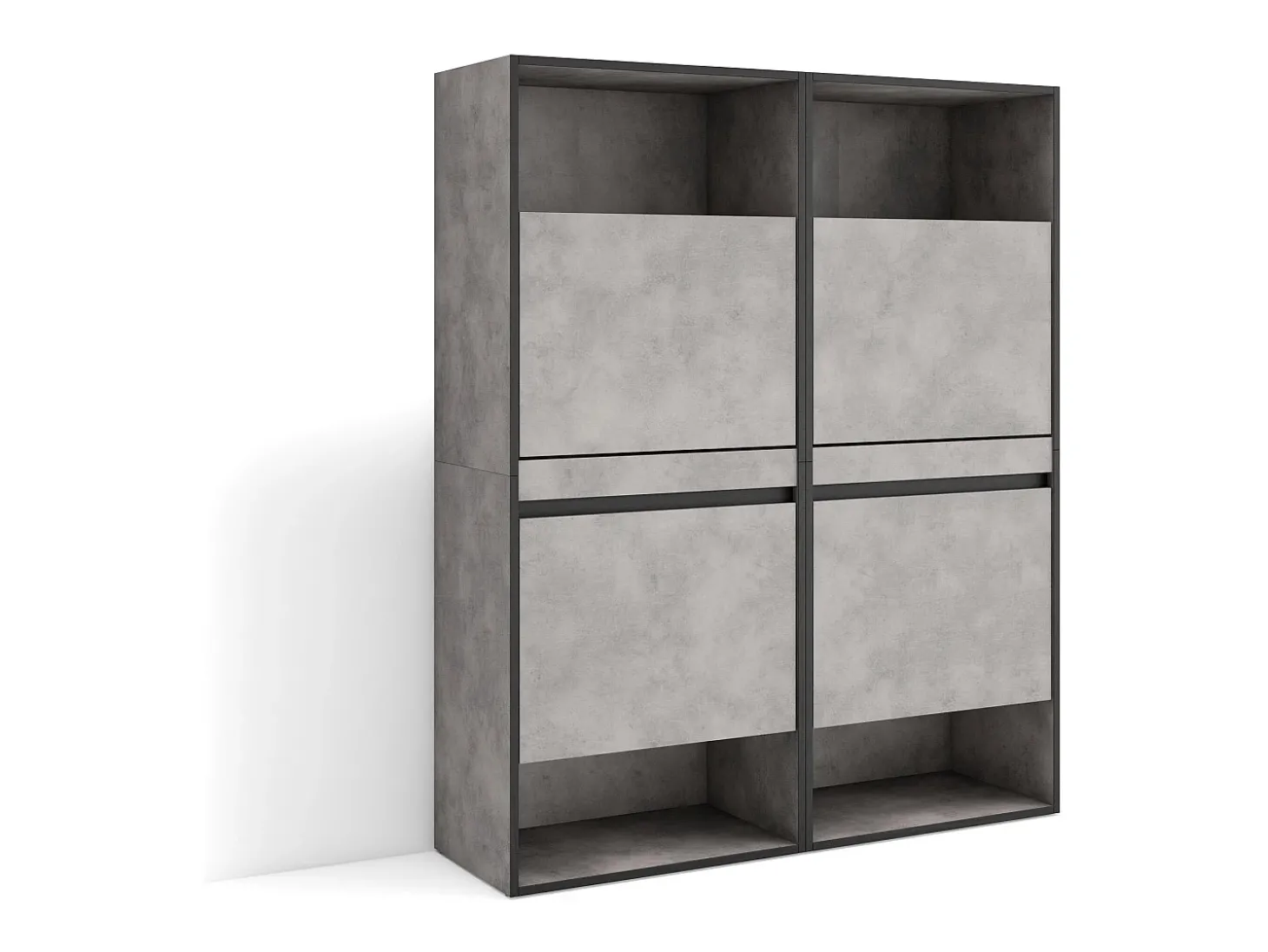 Sapateira, 120x35x145cm, Para quarto, dormitório, Armário de Sapatos, Cimento