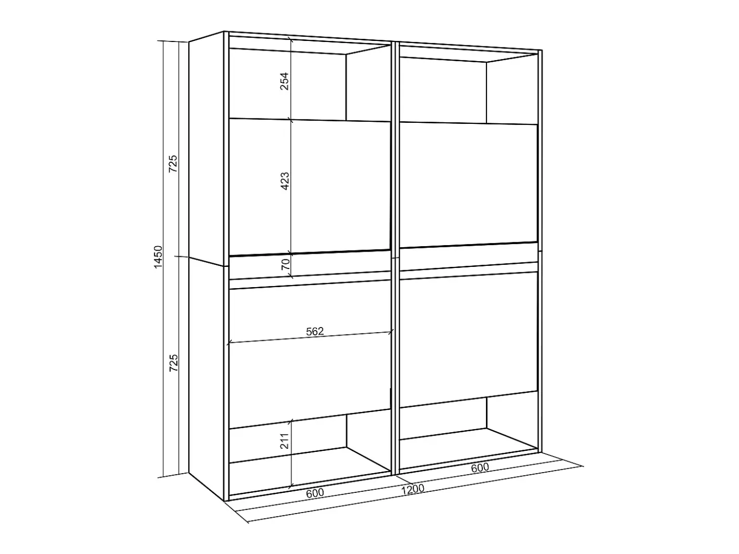 Sapateira, 120x35x145cm, Para quarto, dormitório, Armário de Sapatos, Cimento
