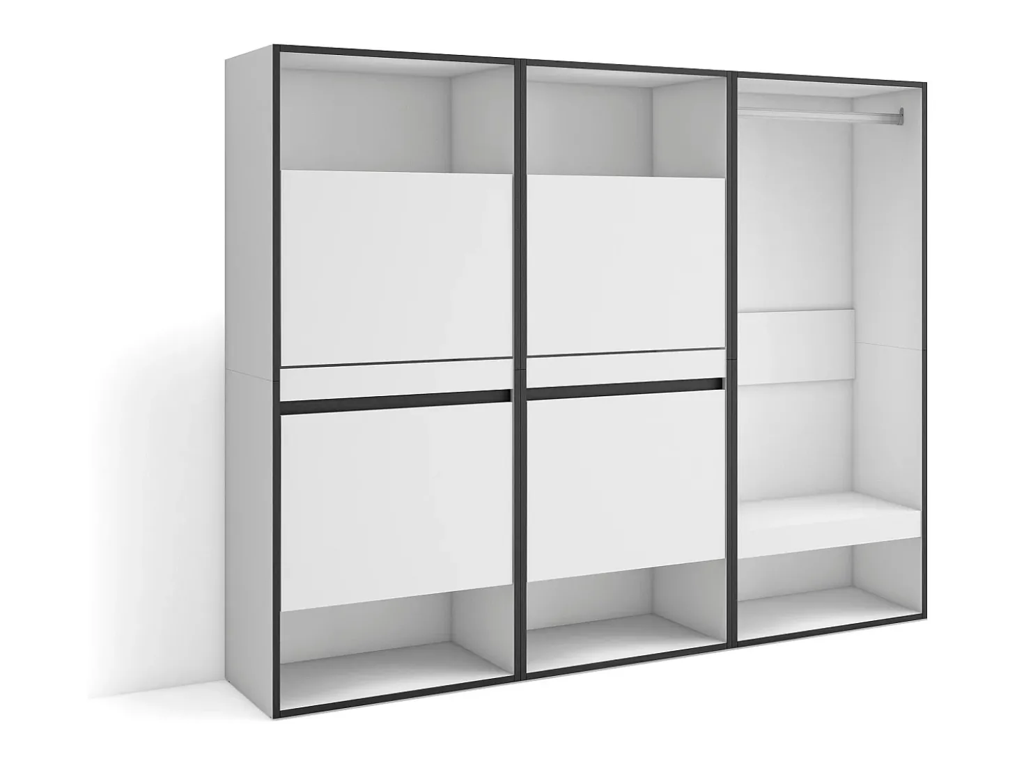 Sapateira, 180x35x145cm, Para quarto, dormitório, Roupeiro aberto, Branco
