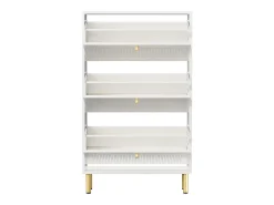 Sapateiro 73x25x125cm - con 3 portas de abrir - prateleira de 6 níveis - Branco